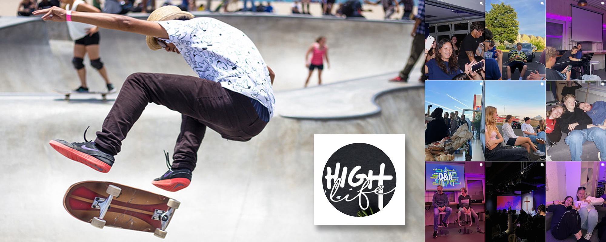 Foto mit Skateboard und Highlife